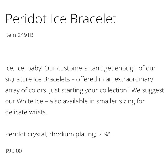 Peridot crystal tennis bracelet - Picture 2 of 2